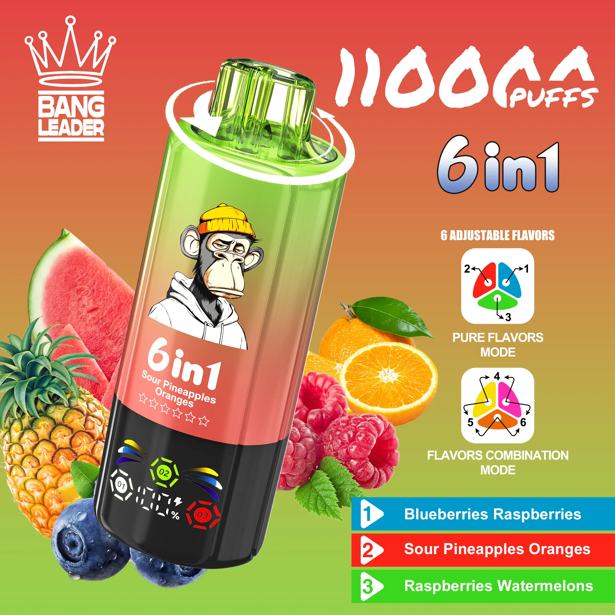 bang-leader-110000-puffs-6-in-1-flavor-blueberries-raspberries-sour-pineapples-oraanges