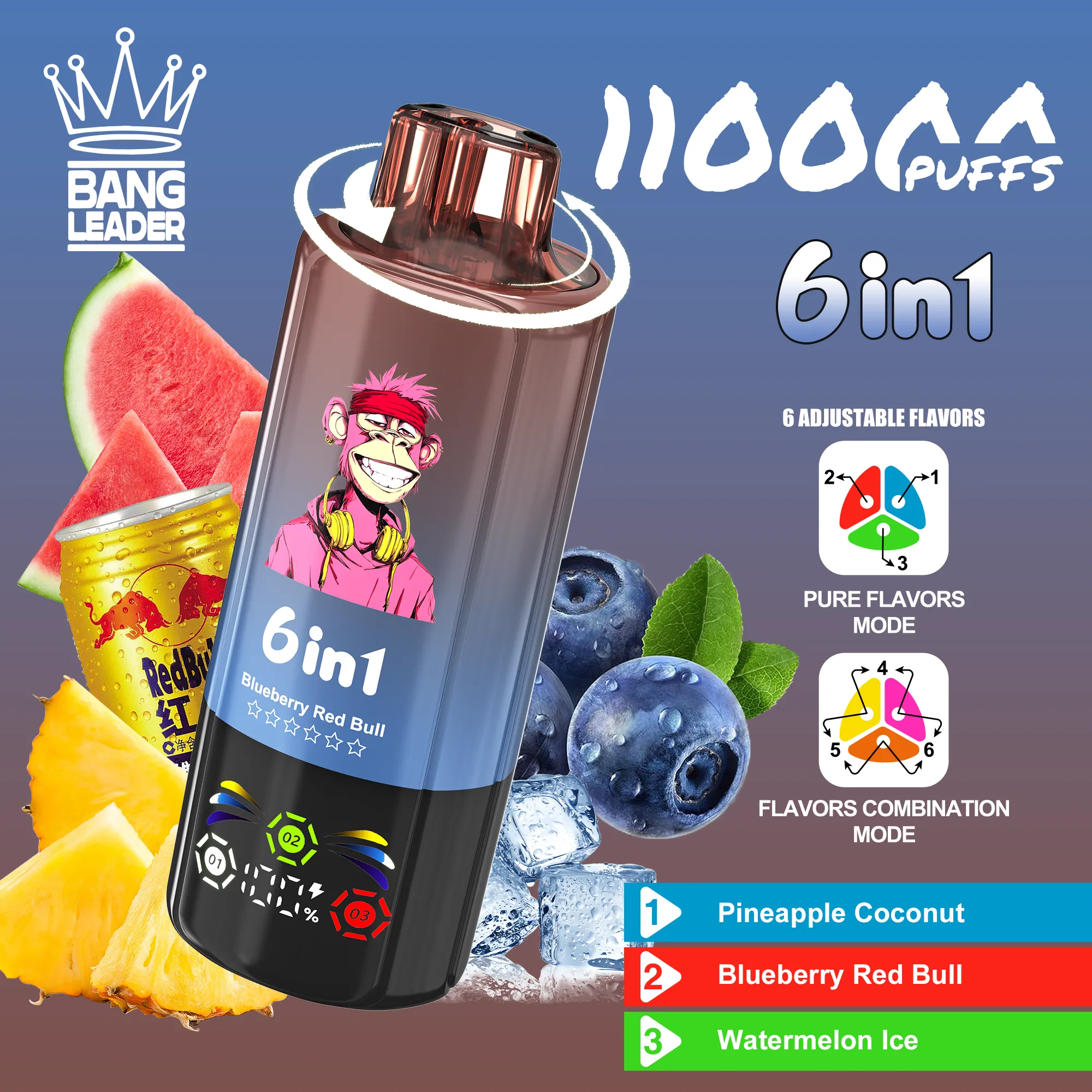 bang-leader-110000-puffs-6-in-1-flavor-pineapple-coconut-blueberry-red-bull-watermelon-ice