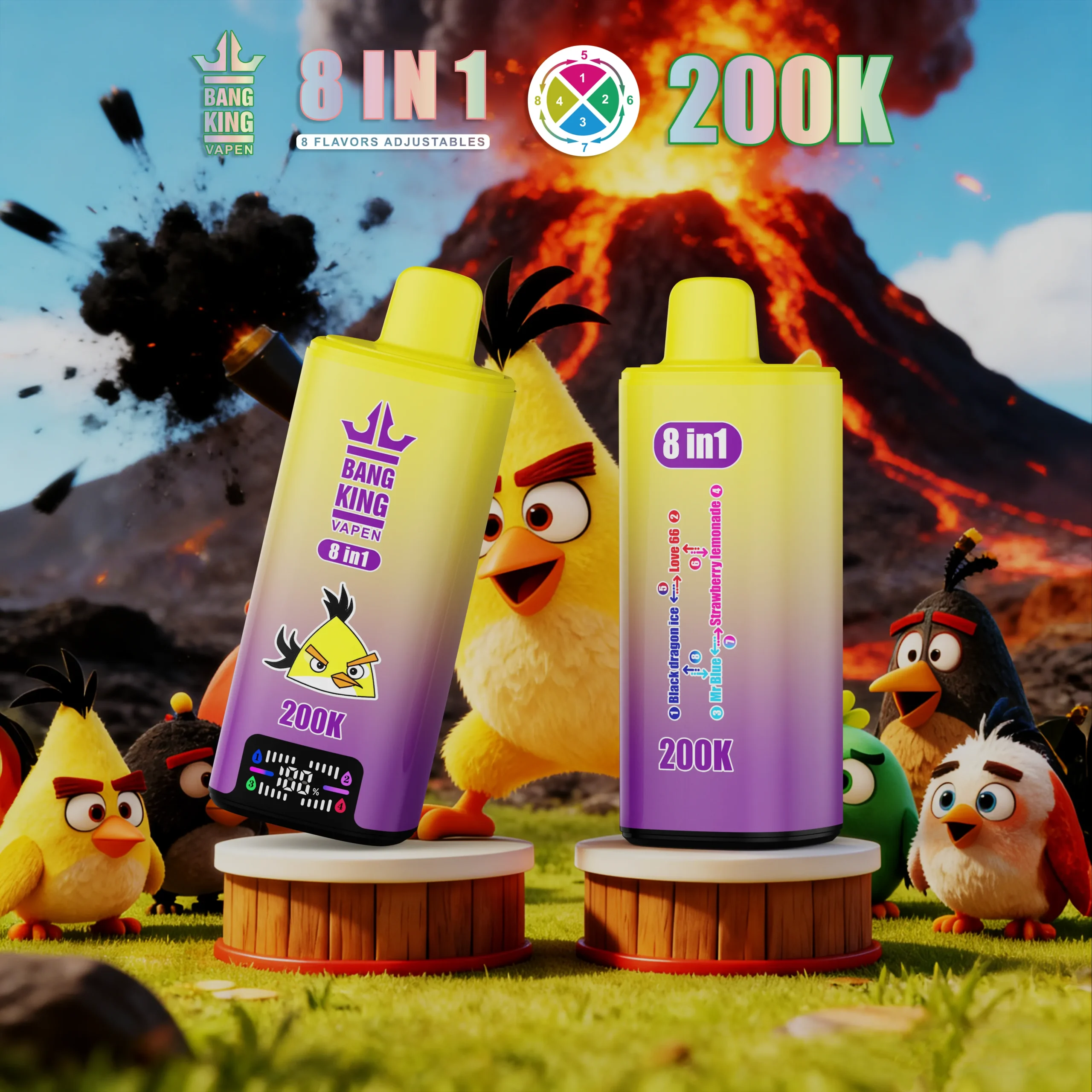 Bang King 200k 200000 Puffs 8 in 1 Flavor Disposable Vape - Image 4