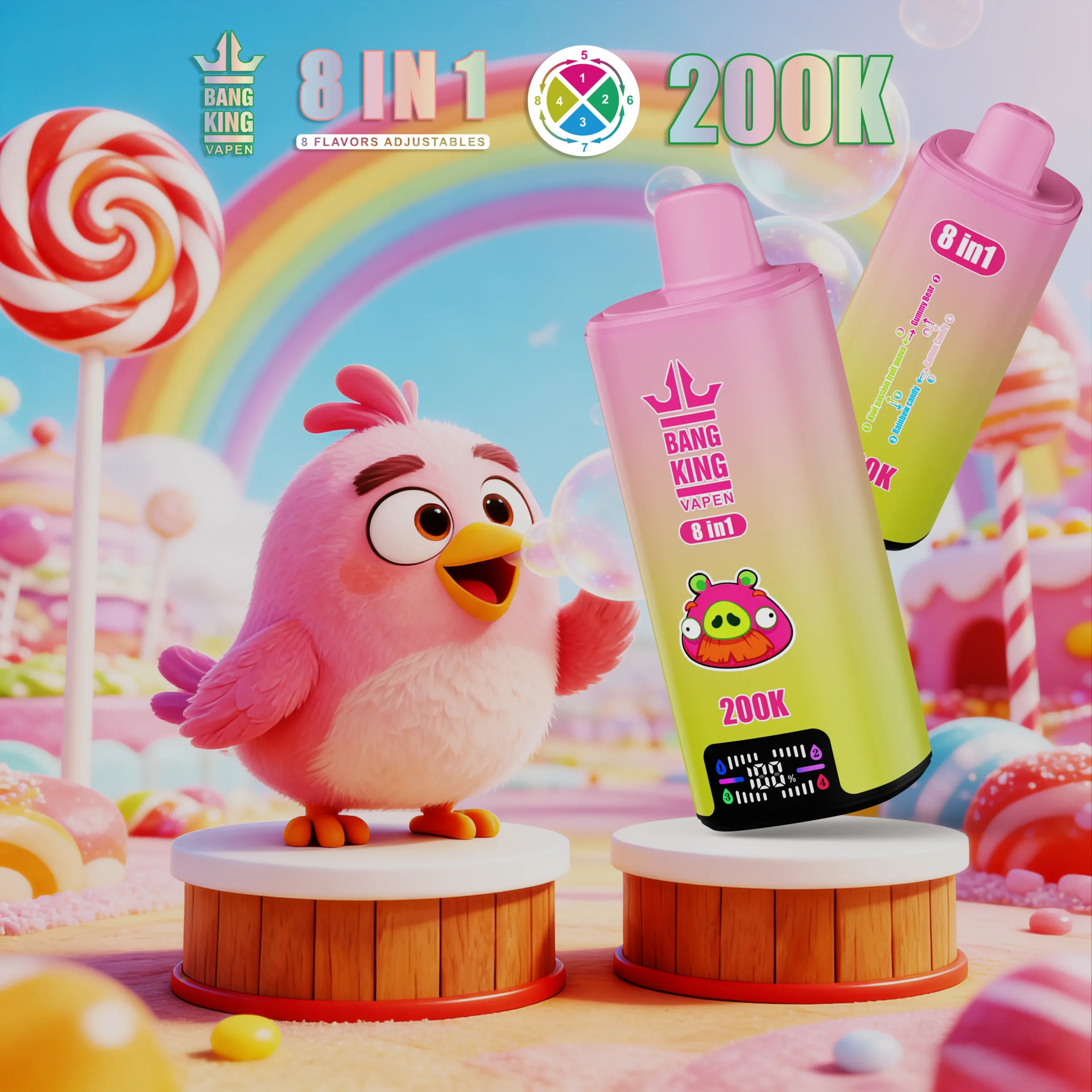 Bang King 200k 200000 Puffs 8 in 1 Flavor Disposable Vape - Image 5
