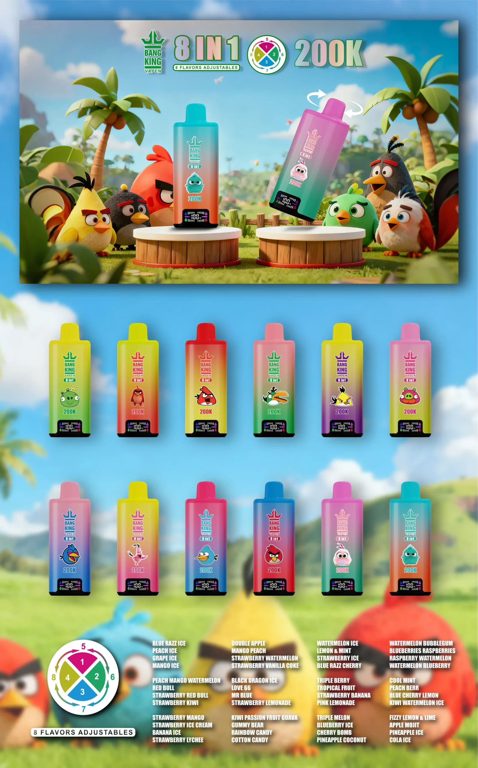Bang King 200k 200000 Puffs 8 in 1 Flavor Disposable Vape - Image 14