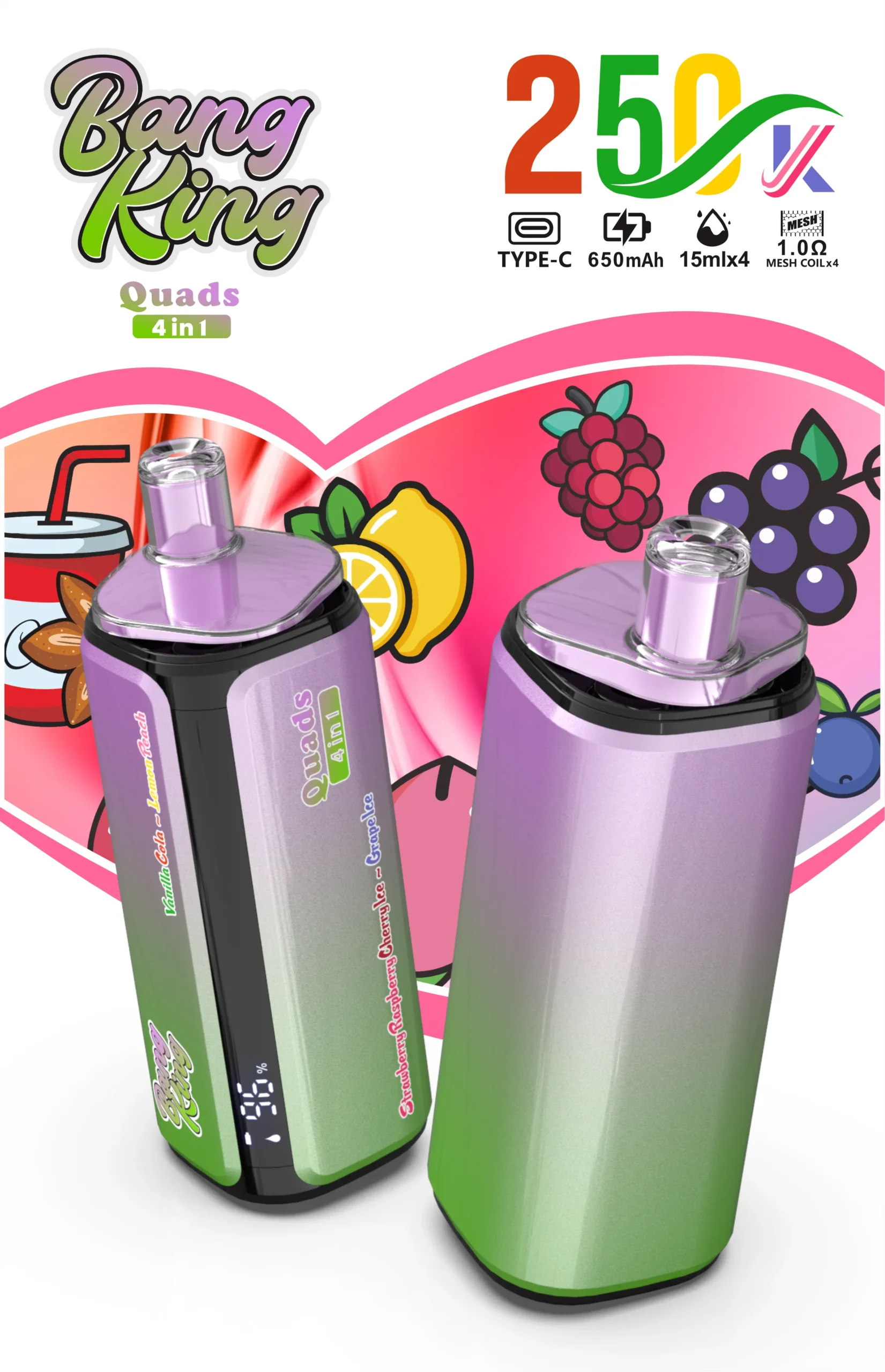 Bang King 250K 4-in-1 Disposable Vape - Image 2