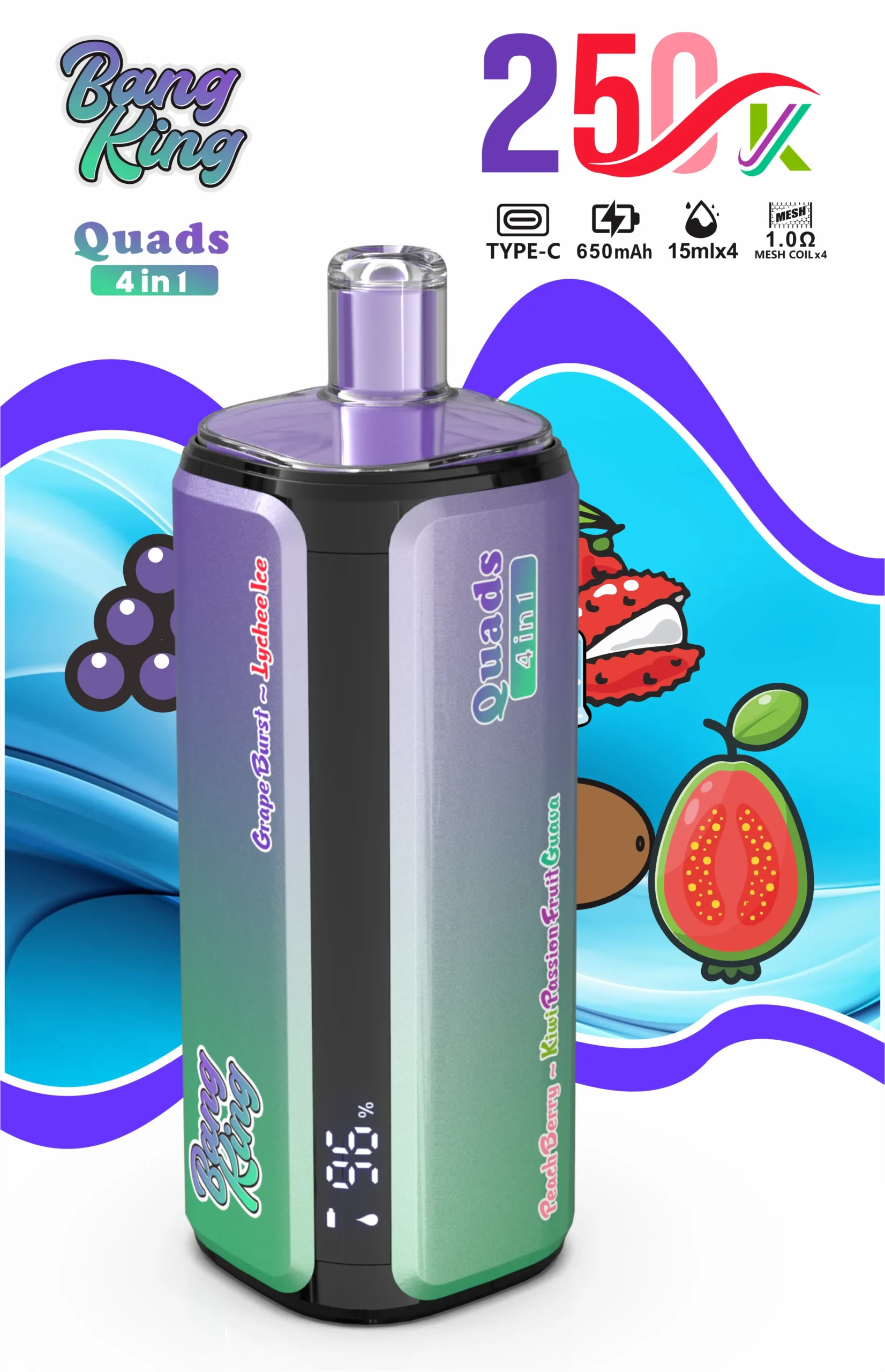 Bang King 250K 4-in-1 Disposable Vape - Image 3