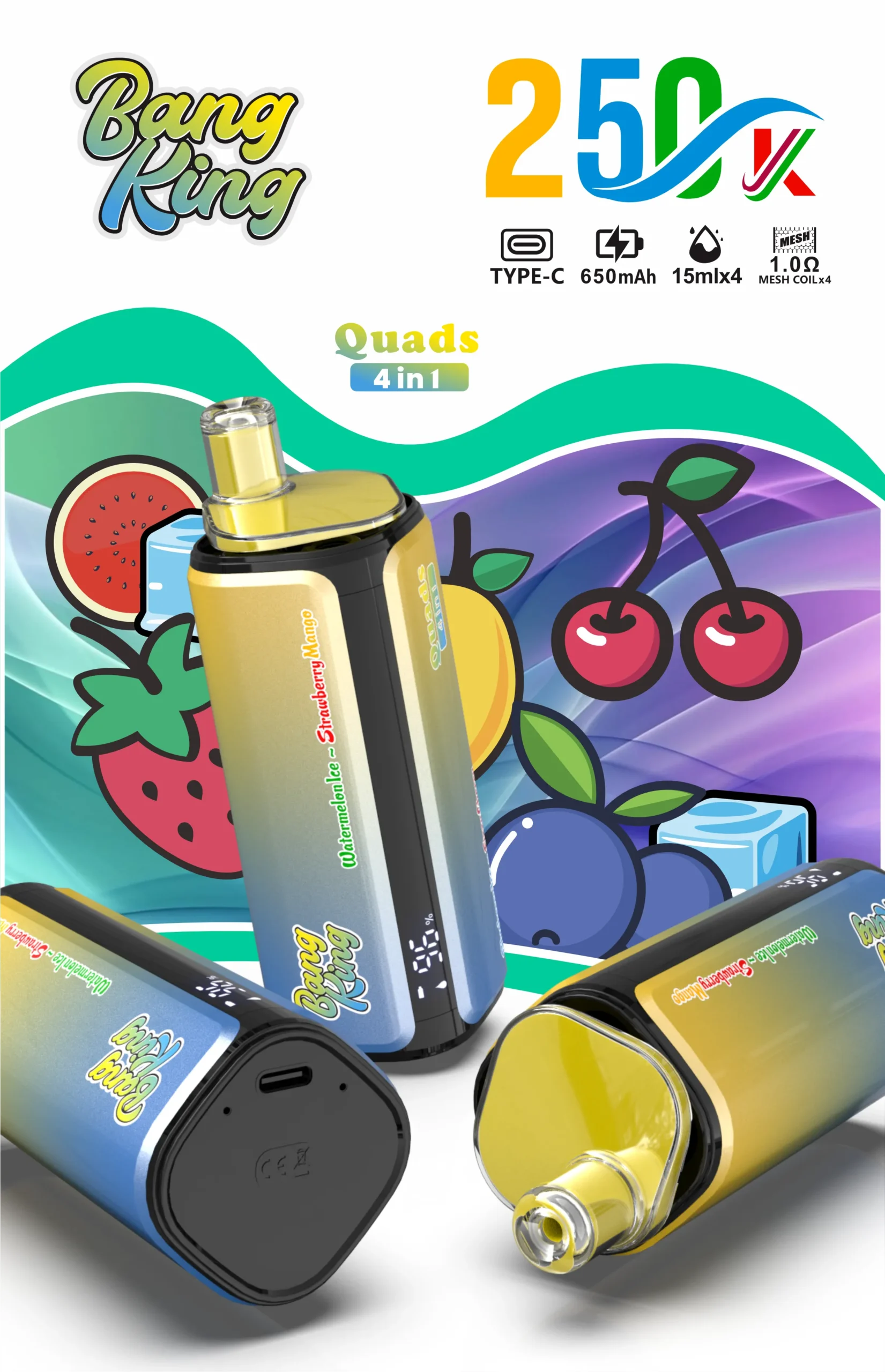 Bang King 250K 4-in-1 Disposable Vape - Image 4