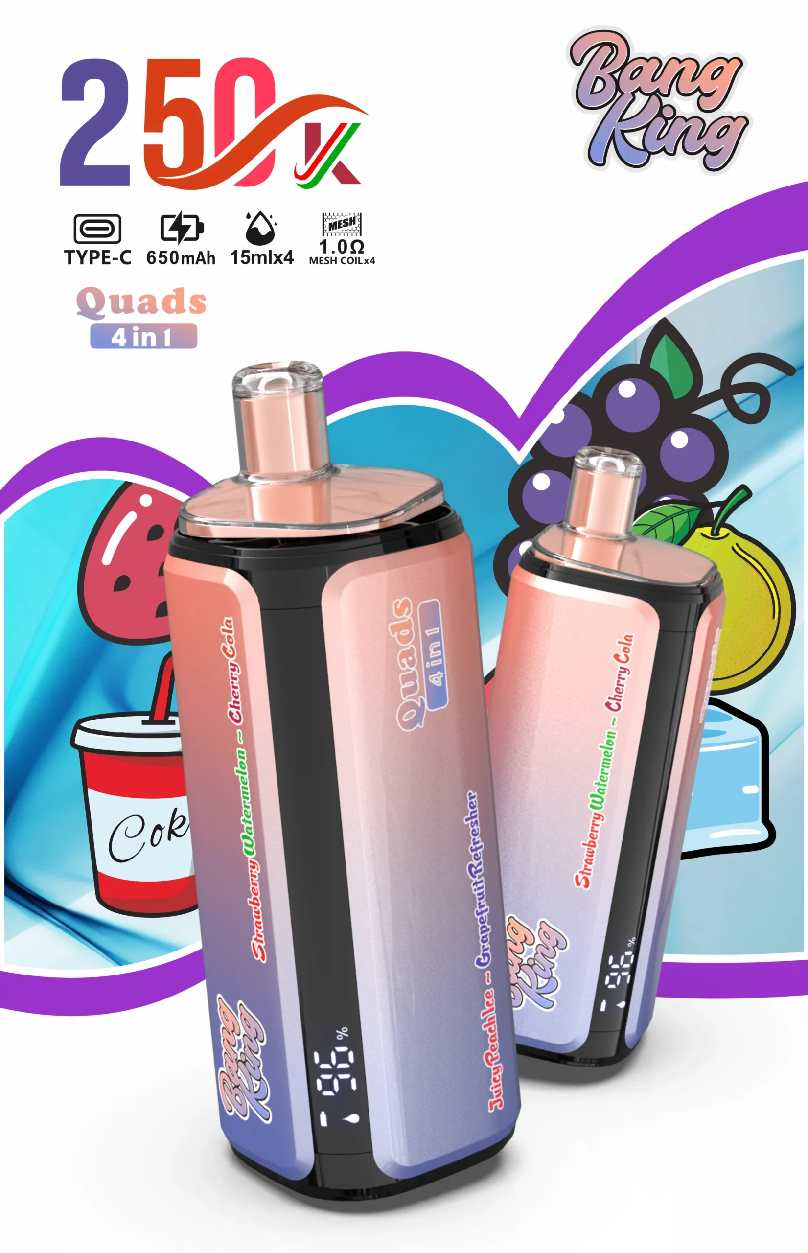Bang King 250K 4-in-1 Disposable Vape - Image 5
