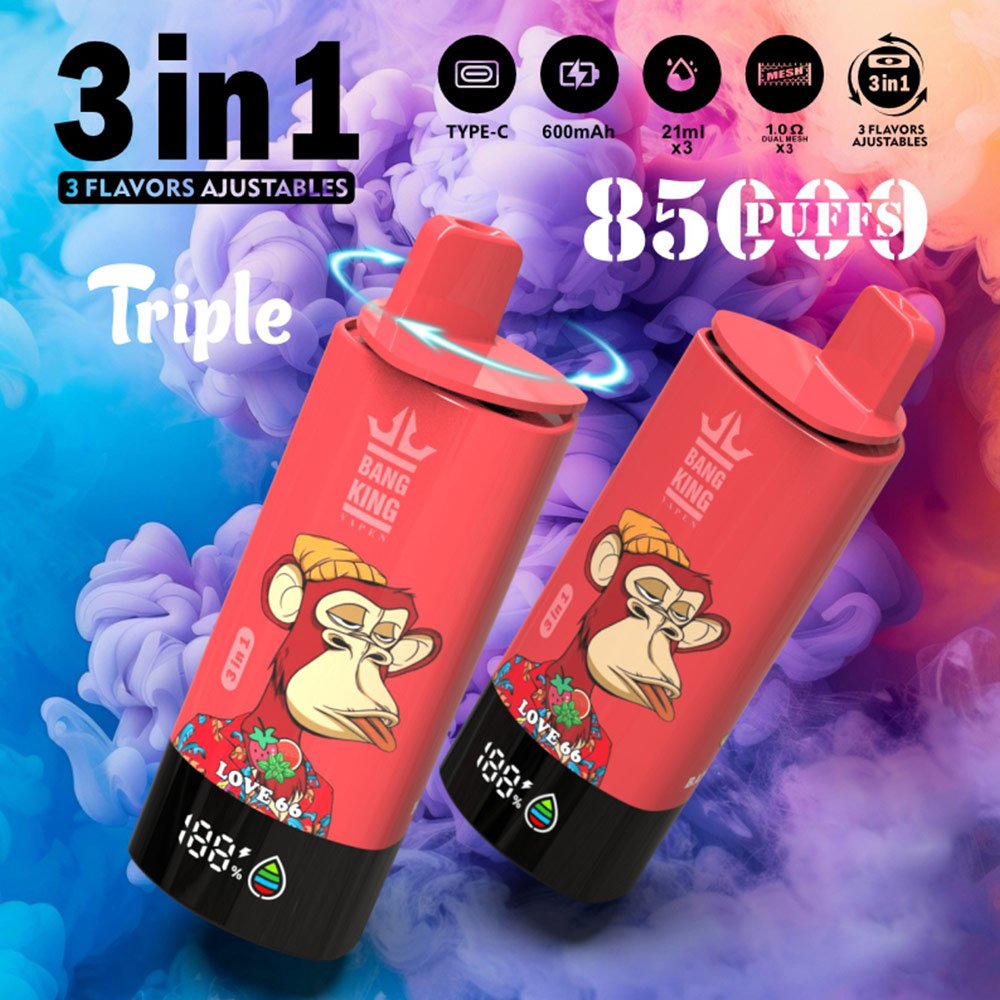Bang King Triple 85K 3?in?1 Disposable Vape | 85,000 Puffs | Triple Flavor Pods