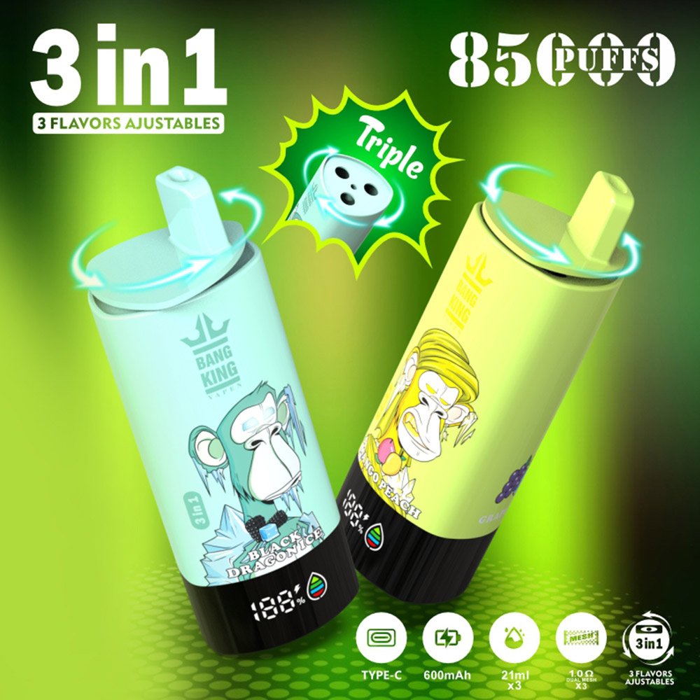 Bang King Triple 85K 3?in?1 Disposable Vape | 85,000 Puffs | Triple Flavor Pods - Image 6