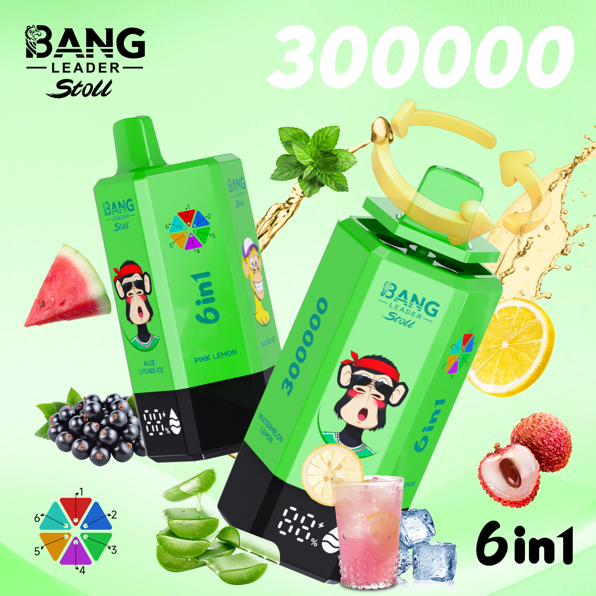 Bang Leader Stoll Puff 300k 6-in-1 Flavor Disposable Vape