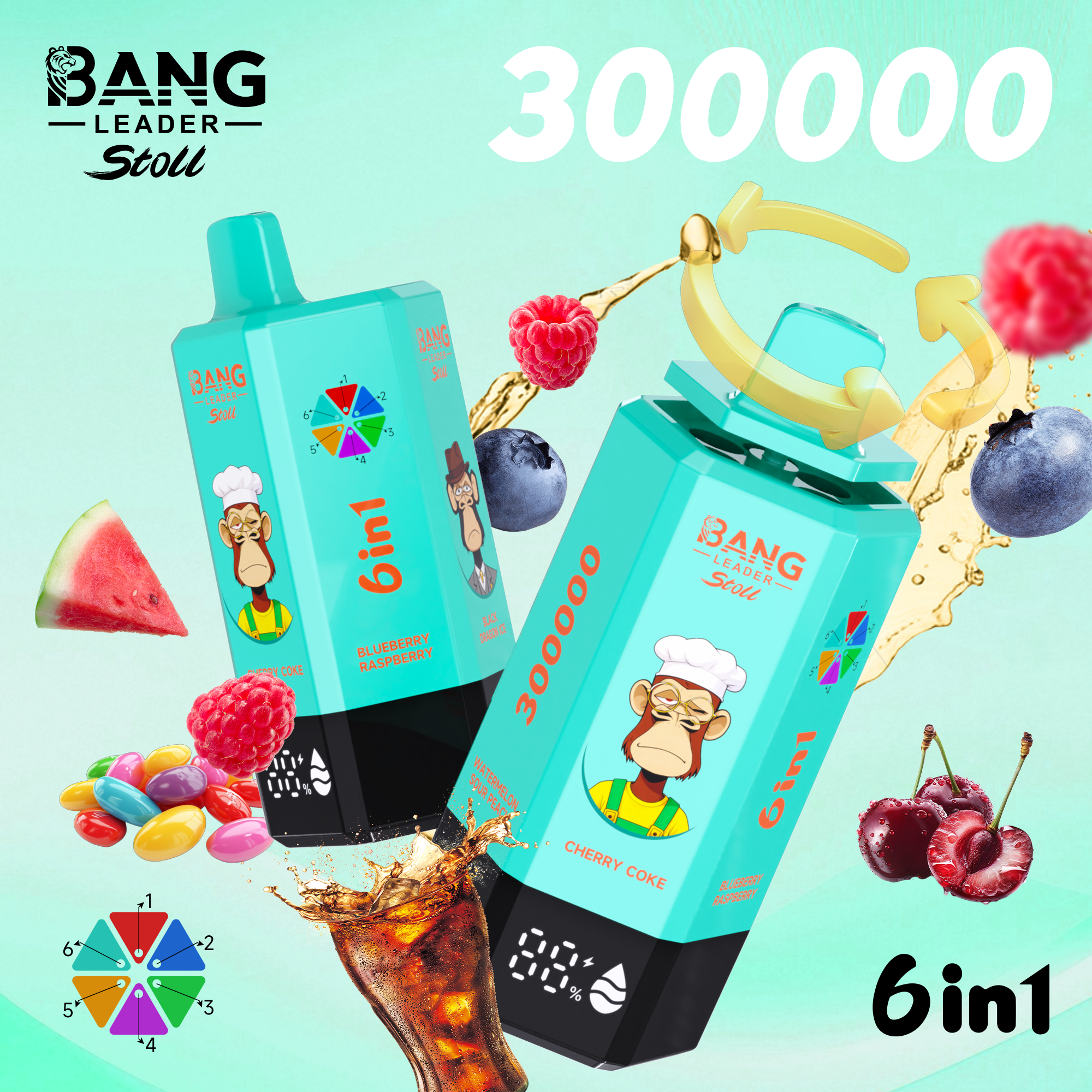 Bang Leader Stoll Puff 300k 6-in-1 Flavor Disposable Vape - Image 2