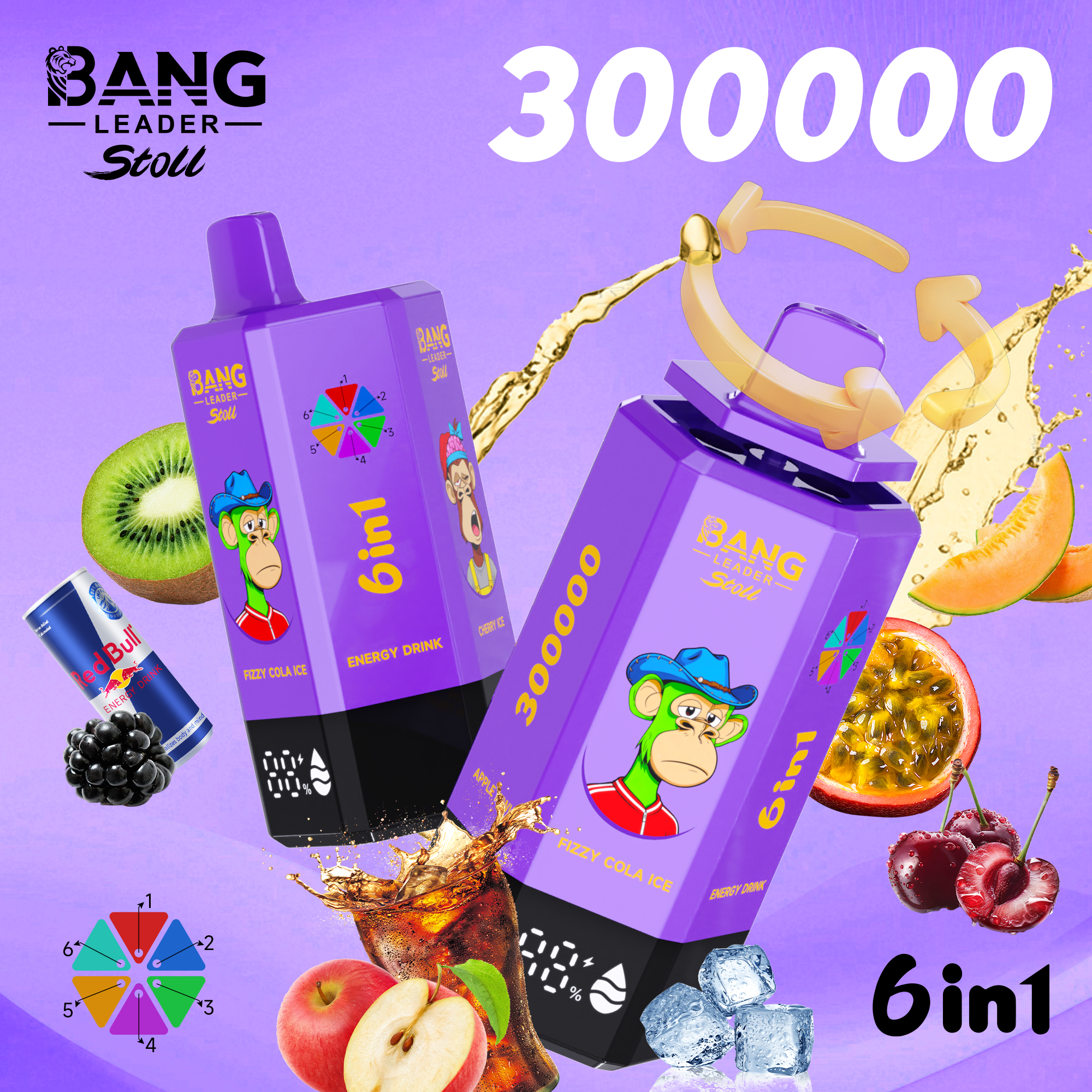 Bang Leader Stoll Puff 300k 6-in-1 Flavor Disposable Vape - Image 3