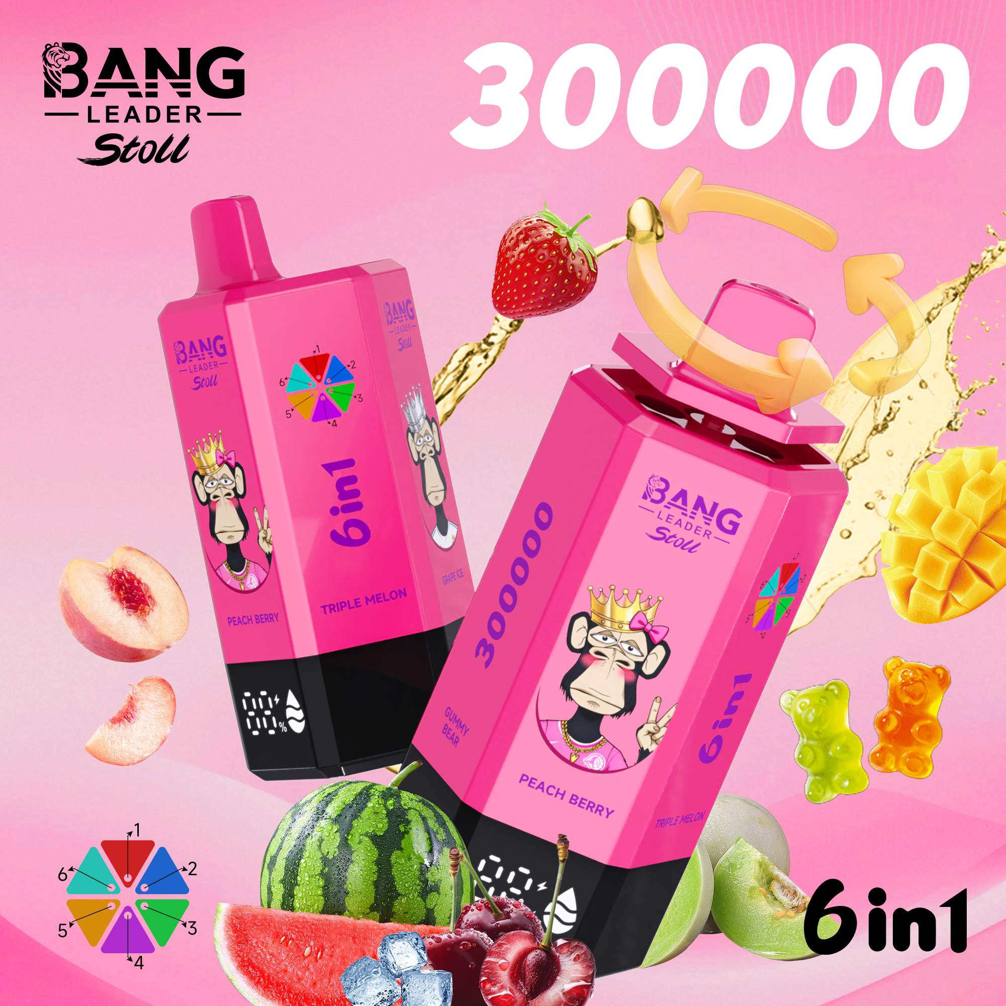 Bang Leader Stoll Puff 300k 6-in-1 Flavor Disposable Vape - Image 5