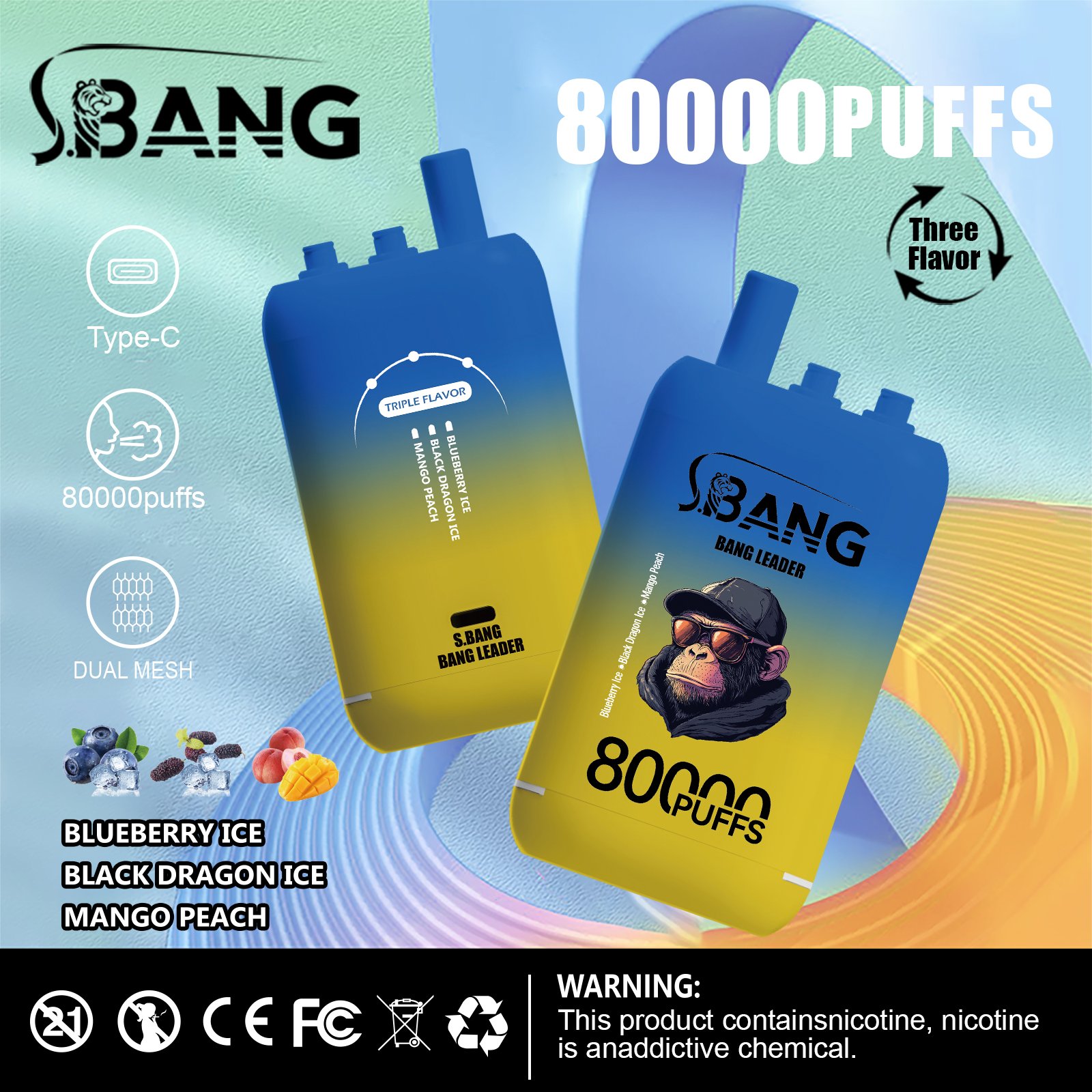 Bang Leader 80000 Puffs Triple-Flavor Disposable Vape - Image 3