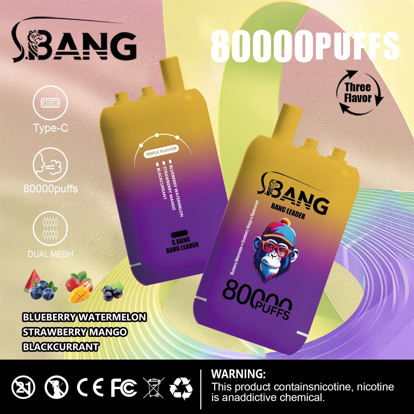 Bang Leader 80000 Puffs Triple-Flavor Disposable Vape - Image 5