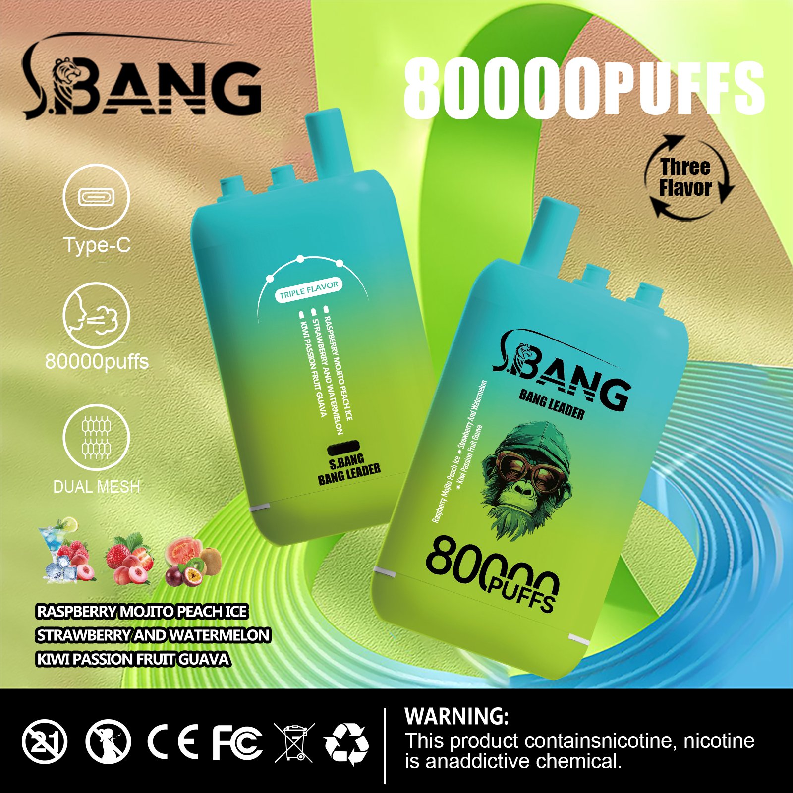 Bang Leader 80000 Puffs Triple-Flavor Disposable Vape - Image 8