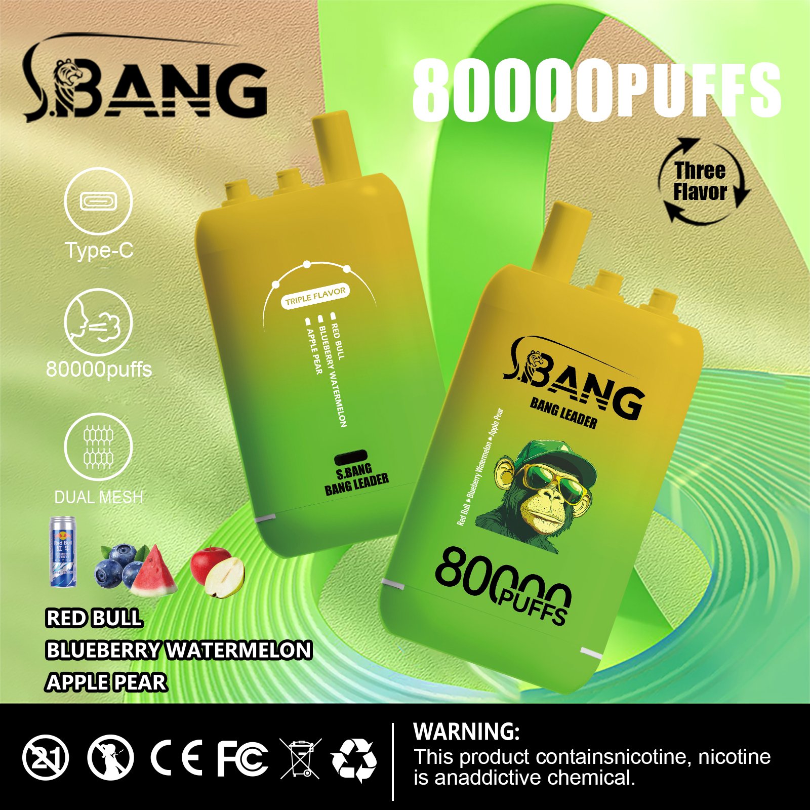 Bang Leader 80000 Puffs Triple-Flavor Disposable Vape - Image 9