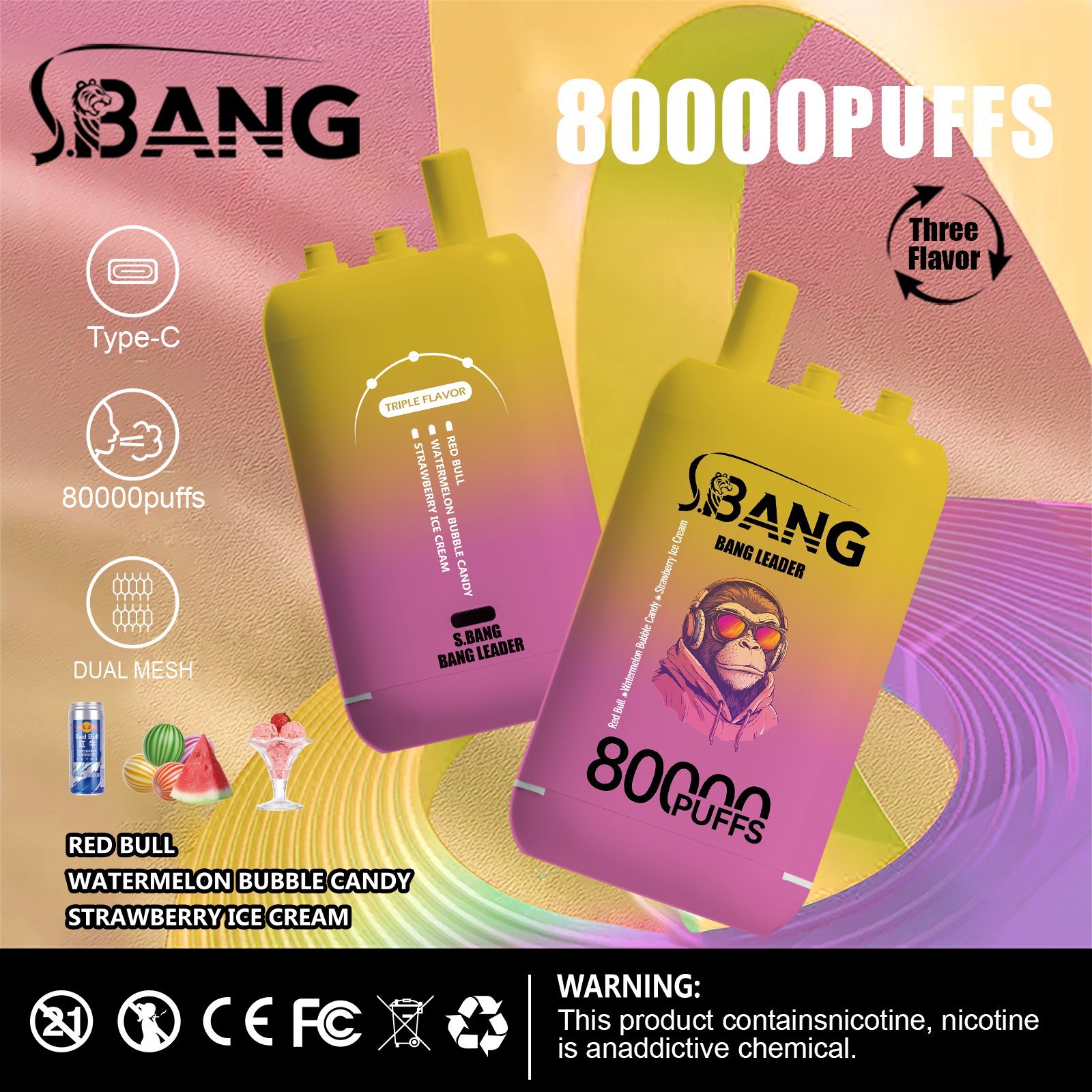 Bang Leader 80000 Puffs Triple-Flavor Disposable Vape - Image 10
