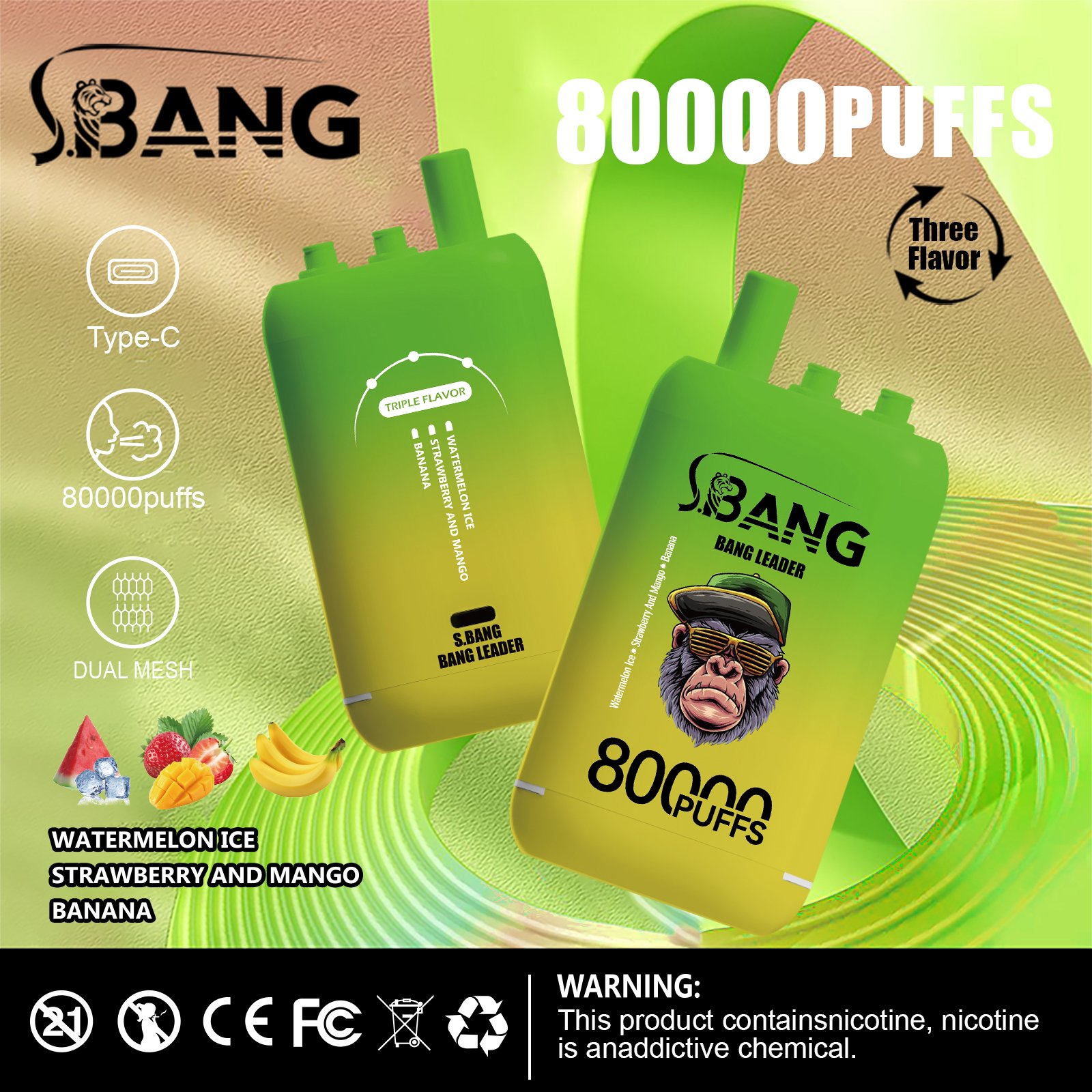 Bang Leader 80000 Puffs Triple-Flavor Disposable Vape - Image 13