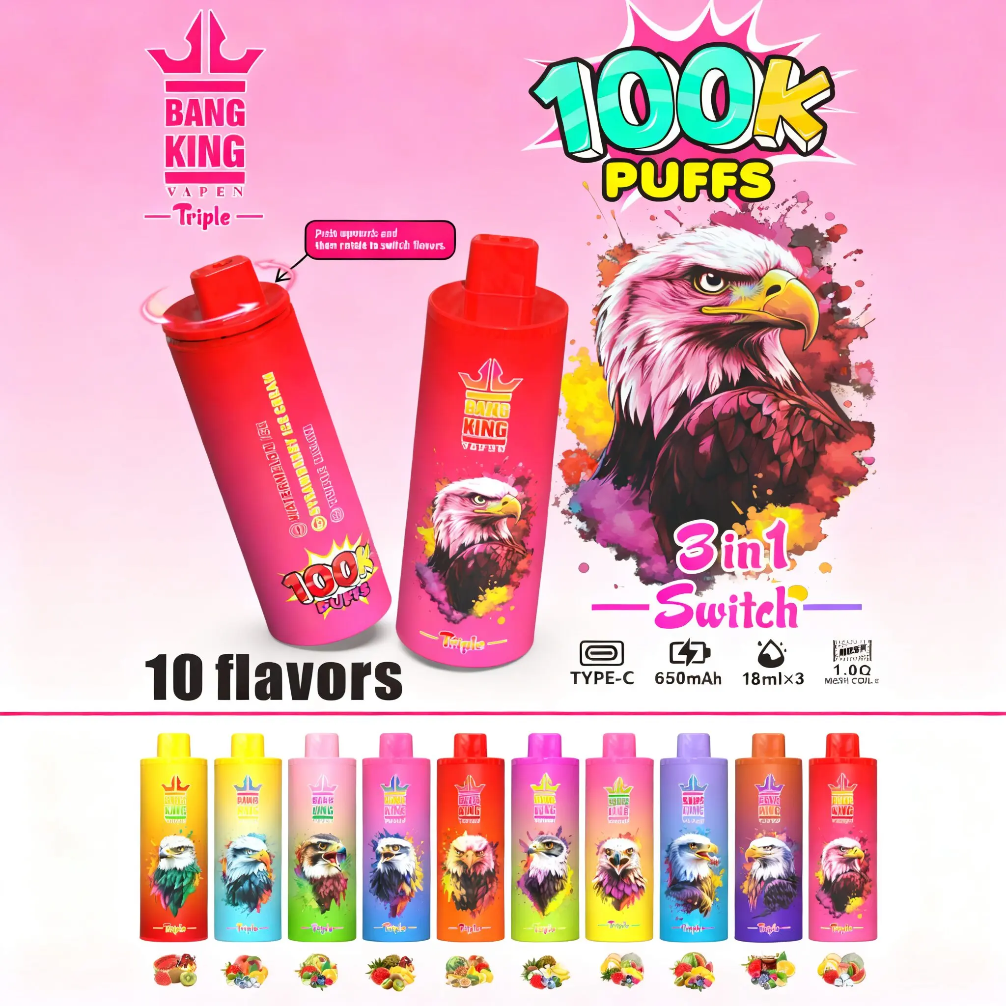 Bang King Triple 100K Puffs Vape - Image 2