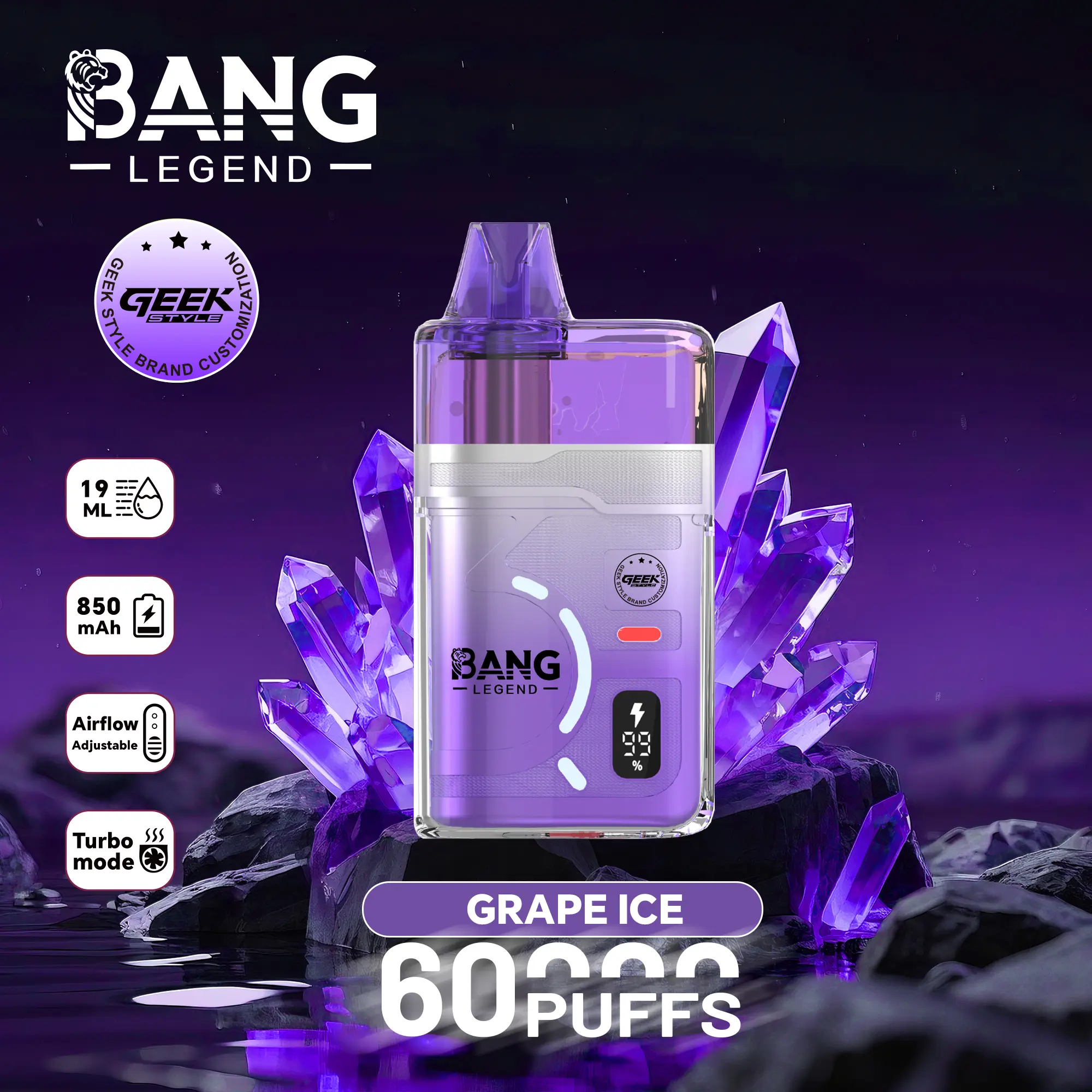Bang Legend Geek 60000 Puffs Disposable Vape - Image 4