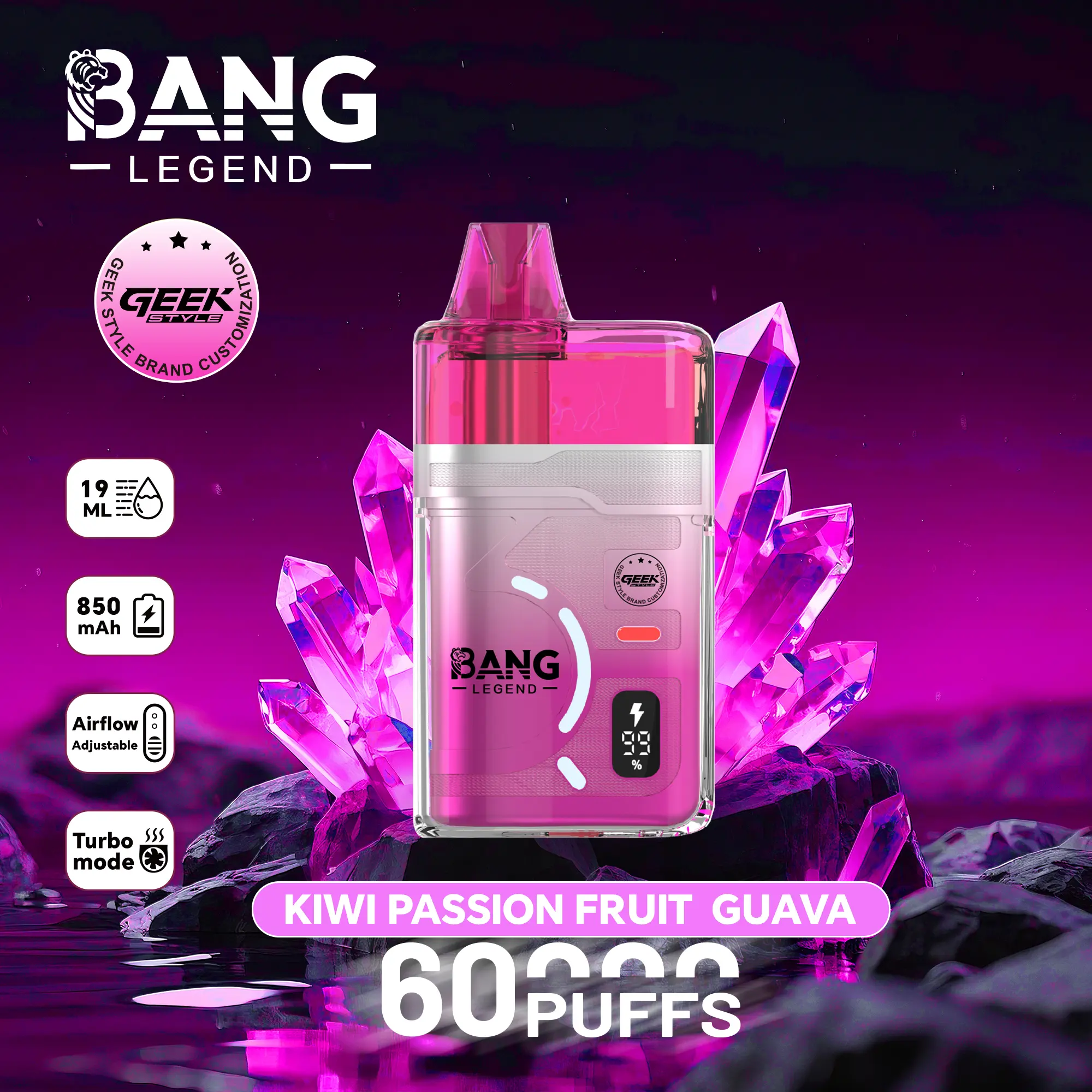 Bang Legend Geek 60000 Puffs Disposable Vape - Image 5